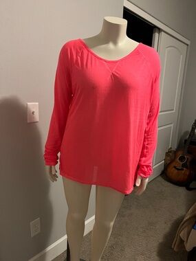 Sheer Hot Pink open back top